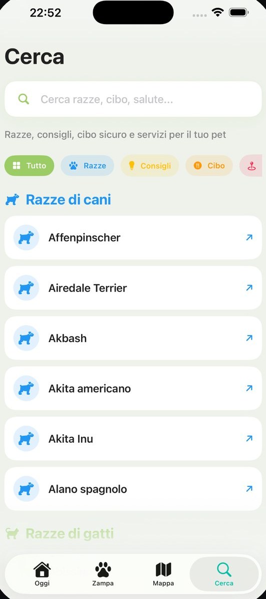 Cerca razze, cibi e consigli in HeyArgo